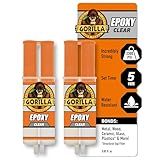 Gorilla 2 Part Epoxy, Clear Epoxy, 0.85 Ounce Syringe (Pack of 2) - 5 Minute Set, Incredibly Strong Bonding