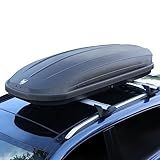 GarveeTech Rooftop Cargo Box Carrier,Dual-Side Opening Roof Mount Travel Luggage Storage Capacity,165Lbs Weight Capacity with Secure Straps&Keys, Vehicle Hard-Shell Carriers,Black (14 Cubic Feet)
