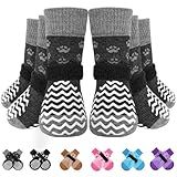 EXPAWLORER 6Pcs Anti Slip Dog Socks to Prevent Licking Paws, Dog Shoes for Hot Pavement, Double Sides Dog Boots & Paw Protectors Booties for Hardwood Floors with Grip Small Medium Large Senior Dogs, M