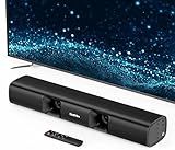 Saiyin Sound Bar for Smart TV - 50W 17 inch Small Soundbar for TV, Vocal Enhanced TV Speaker Built-in Subwoofer, Surround Sound System TV with Bluetooth/Optical/AUX Connection for TV/PC/Projectors