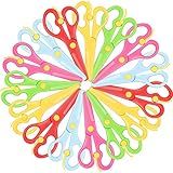 Leinuosen 15 Pack Preschool Training Scissors, Plastic Safety Toddler Scissors, Anti-Pinch Kids Craft Scissor for Paper & DIY Art Supplies(Solid Color)