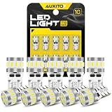 AUXITO Latest 194 LED Bulb 6500K White Super Bright 168 2825 T10 W5W LED Bulb for Car Dome Door Map Courtesy Trunk Cargo License Plate Tail Lights, Pack of 10