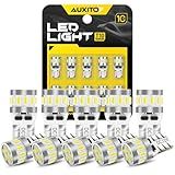 AUXITO Latest 194 LED Bulb 6500K White Super Bright 168 2825 T10 W5W LED Bulb for Car Dome Door Map Courtesy Trunk Cargo License Plate Tail Lights, Pack of 10