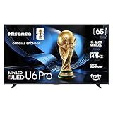 Hisense 65" U6 Pro Series Mini‑LED ULED 4K UHD HDR Gaming AI Smart Fire TV (65U6SF Pro, 2026 New) – Hi-QLED, Native 144Hz, Motion Rate 480, Dolby Vision IQ · Atmos, HDR10+, Glare-Free, Alexa+