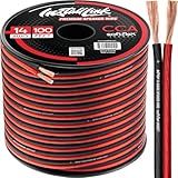 Install Link 14 AWG Gauge Speaker Wire (100 Feet) Car or Home Theater (CCA)