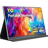 Yodoit Portable Monitor for Laptop, 15.6" 1920×1080 Travel Screen FHD IPS Display with USB Type C Port, Speakers and Smart Cover Compatible with PC, MacBook, Xbox (Black)