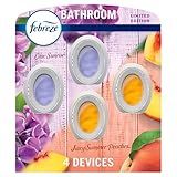 Febreze Small Spaces Air Freshener, Odor-Fighting, Plug In Alternative, Air Fresheners for Home and Bathroom and Kitchen, Closet Air Fresheners, Lilac Sunrise and Juicy Summer Peaches Scent, 4 Count