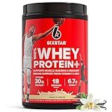 Six Star Whey Protein Powder Plus - Muscle Building & Recovery Formula with Whey Isolate Powder, BCAAs, 30g Protein, Immune Support - Post-Workout Supplement - Vanilla Cream, 1.8 lbs