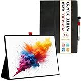 iNenya 12"x9" Portable White Board with Foldable Stand, A4 Small Whiteboard, Ultra-Smooth Anti-Ghosting Surface, Easy Wipes Dry Erase Board for Office Home School, Includes Marker & Eraser (Black)
