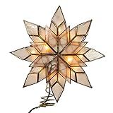 Kurt Adler 8.5-Inch Capiz Star Tree Topper with 10 Clear Lights and 1 Spare Bulb