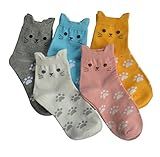 Jeasona Women's Cute Socks Cat Gifts for Women Fun Animals Funny Funky Cotton