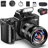 True 5K Digital Camera for Photography - 80MP WiFi Autofocus Vlogging Camera for YouTube with 4.0" Touch Screen - UHD One-Touch Macro Video Cameras with 18X Zoom, Lens Hood, 3000mAH Battery, 32GB Card