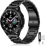 Lerobo Compatible with Samsung Galaxy Watch 7 6 5 4 Band 44mm 40mm/Galaxy Watch 6 4 Classic Band 43mm 47mm 46mm 42mm/Active 2 40mm 44mm, 20mm Stainless Steel Metal Replacement Men Women