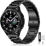 Lerobo Compatible with Samsung Galaxy Watch 7 6 5 4 Band 44mm 40mm/Galaxy Watch 6 4 Classic Band 43mm 47mm 46mm 42mm/Active 2 40mm 44mm, 20mm Stainless Steel Metal Replacement Men Women