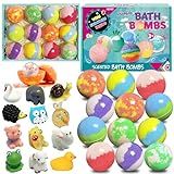 Bath Bombs for Kids, 12pcs Bath Bombs with Surprise Toys Inside, Natural and Organic Colorful Bubble Bath Fizz Bomb for Kids, Gift Set for Birthday, Easter, Christmas for Boys and Girls