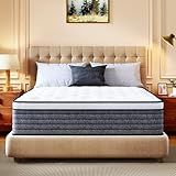 Queen Mattress, 12 Inch Queen Size Hybrid Mattresses in a Box, Medium Feel Foam and Individual Pocket Springs, Fiberglass Free Bed Mattress, Extra Edge Support, Pressure Relief, CertiPUR-US