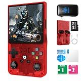 Retro Handheld Gaming Console, Video Game Console with 4.0-Inch 4K HD IPS Screen, Open Source Linux System, 4000mAh Battery, 64GB Red