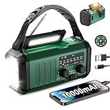 Leaton Hand Crank Emergency Radio, NOAA Weather Radio AM/FM,10000mAh