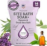 Aromasong Sitz Bath Postpartum Soak - Made in the USA with Dead Sea Salt & Epsom Salts - Soothing and Calming Ingredients Including Lavender, Chamomile Flower, and Eucalyptus Oil