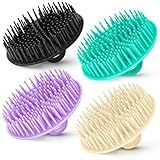 4Pack Hair Scalp Exfoliator Brush Dandruff Cleaning brush, Flexible Scalp Massager, Shower Shampoo Brush for Home, Office, Travel and Pets-BBTL