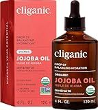 Cliganic Organic Jojoba Oil, 100% Pure (4oz) | Moisturizing for Face, Hair, Skin & Nails | Natural Cold Pressed Hexane Free | Base Carrier Oil