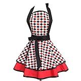 Hyzrz Lovely Handmade Cotton Retro Aprons for Women Girls Cake Kitchen Cook Apron for Mother's Gift (Multicolor)