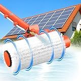 Electric Solar Panel Cleaning Brush and Pole, 20FT Telescopic Cleaning Roller Brush with Water Fed Pole，2 Hours Runtime, 2 Spin Speeds, for Solar Panlel, Outside High Window, Roof (Orange)
