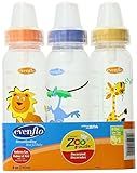Evenflo Zoo Friends 3 Count Standard Nipple Bottle, 8 Ounce (Colors May Vary)
