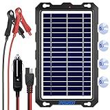 POWOXI Upgraded 7.5W-Solar-Battery-Trickle-Charger-Maintainer-12V Portable Waterproof Solar Panel Trickle Charging Kit for Car, Automotive, Motorcycle, Boat, Marine, RV,Trailer, Snowmobile, etc.