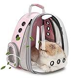 Lollimeow Cat Carrier Backpack, Bubble Expandable Backpack Carrier, Pets and Small Dogs,Airline-Approved, Designed for Travel, Hiking, Walking & Outdoor Use (Front Expandable-Pink)