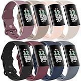 Vancle Band for Fitbit Charge 6 Bands/Fitbit Charge 5 Bands Women Men[8 PACK], Classic Soft Sport Straps Wristbands