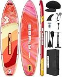 Bigfly Inflatable Stand Up Paddle Board 11’*34”*6”, Blow Up Paddle Board for Adults,with Detachable Fins, Pump, Kayak Seat & Kayak Floating Paddle 4pcs, Safety Leash,Backpack