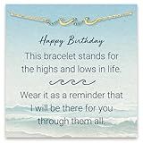 STORYJEWELLERY Birthday Gifts for Women, 30th 40th 50th 60th 70th 80th Birthday Gifts for Women, Birthday Gifts for Friend Daughter Mom and Sister, 925 Sterling Silver Wave Bracelet