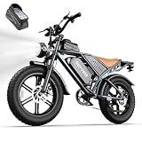 DEEPOWER QS7 Electric Bike for Adults, 2000W Peak Power 28MPH E-Bike, 48V 20Ah/35Ah/60Ah Battery Options, 35–180 Mile Range, 20” Fat Tire Ebike, 7-Speed All-Terrain Electric Bicycle