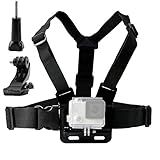 Chest Harness Mount Compatible with Gopro Hero 13 12 11 10 9 8/AKASO EK7000 Brave 4/ODDV/Hiicam/Icefox/Surfola/Camlance/WOLFANG Action Camera Accessories, Adjustable Chest Strap Mount with J Hook