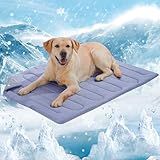 MARUNDA Dog Cooling Mat, No Need to Freeze Or Refrigerate This Cool Pet Pad Cat Mats- Keep Your Pet Cool, Machine Washable.(36" x 24" (L-Crate), Blue)