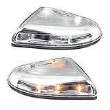 HERCOO LED Side Mirror Turn Signal Puddle Light Lamp Assembly Compatible with Dodge Ram 1500 2500 2010-2018, Ram 1500 Classic 2019-2022, Replacement for 68064949AA 68064948AA