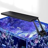 hygger Clip On 24/7 Saltwater Aquarium LED Light, 22W Sunrise-Daylight-Moonlight Mode and DIY Mode, Adjustable Timer Adjustable Brightness Fish Tank Light with 7 Colors for Coral Marine Tank