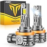 Termitor H11 LED Bulbs, 70,000LM High-Intensity, 6500K Cool White H9/H8 LED, 10-Year Service Life with Cooling Fan, 1:1 Halogen-Replacement, No-Polarity Plug N Play, Pack of 2 Parking Light Assemblies