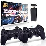 Retro Game Console, Wireless Retro Console, Plug & Play Video TV with 25000+ Built-in, 4K HDMI Output, and 2.4GHz Wireless Controller, 9 Classic Emulators