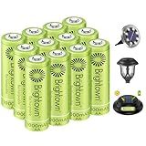 Brightown 12-Pack Rechargeable AA Batteries - 1000mAh 1.2V NiMH High Capacity Batteries - Ideal for Solar Lights & Home Devices, Recharge up to 1000x Times, Pre-Charged