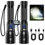 Ruboliy Rechargeable Flashlights High Lumens, 2Pack Super Bright Flashlight Rechargeable, LED Flashlight Powerful, Handheld Tactical Flash Lights for Home Emergencies Camping Essentials, Gifts for Men