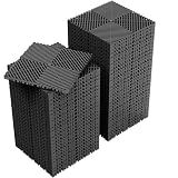 Jocoevol 60-Pcs Interlocking Tile, 12" x 12" Indoor/Outdoor Self-Drainage Interlocking Floor Tiles, Non-Slip Heavy-Duty Polypropylene Splicing Flooring Tile for Garage Patio Pool Bathroom, Black