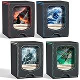 Fabmaker 4 Pack Deck Box Compatible with MTG Commander, (patent Pending) Magnetic Trading Card Storage Box with Commander, Fits 100 Double-Sleeved Cards, Card Box Compatible with Magic the Gathering