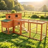 XLarge Chicken Coop Outdoor Wooden Hen House Poultry Cage Orange 80"