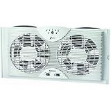 Holmes Dual 8" Blade Twin Window Fan with LED One Touch Thermostat Control