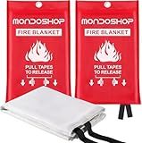 Mondoshop Fire Blankets Emergency for Kitchen Home - Emergency Fire Retardant Blanket for Home Fireproof Blanket for Camping, Grill, Car, Office, Warehouse, School, Picnic, Fireplace