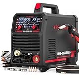 YESWELDER 205A MIG Welder, 110V/220V Dual Voltage, 5 in 1 Gas MIG/Flux Core MIG/Spool Gun MIG/Lift TIG/Stick Multiprocess LED Digital Display Aluminum MIG Welding Machine MIG-205DS PRO