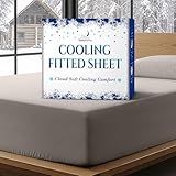 SLEEPHORIA Cooling Fitted Sheet Queen Size - 1 PC BreezeWeave Cooling Sheets for Hot Sleepers & Cool Rest w/ 16 in Deep Pocket - Corner Straps, Cloud Soft, Ultra Durable - 57 x 77 in (Cool Grey)