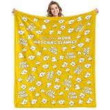 Aimego Popcorn Blanket Gifts for Popcorn Lovers Movie Watching Blankets for Women Girl Cute Popcorns Snack Pattern Movie Theme Throw Blanket for Family Cinema Theater Room Sofa Decor(50X60 Inch)